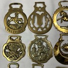 Brass Horse Medallion Lot Of 15 Antique To Vintage Crescent Lion Anchor Imp