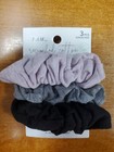 5 Pks Of 3  Scunci Recycled Cotton Hair Scrunchies Purple black grey  6568 r9p2a