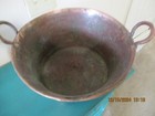 Hand Hammered Copper Kettle Pot Cauldron W handles Patina