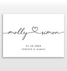 Personalised Heart Linked Names Print   Custom Print