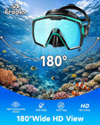 Adult Dry Snorkel Set With Mirrored Lens Anti-fog 180   Wide View Anti-fog  Scuba