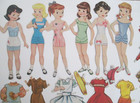 Vintage 50s Original Paper Dolls School Girls W Outfits