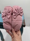 Toddler Little Me Brand Light Pink   Gray Mittens Bow Detail 3m Thinsulate 2t-4t