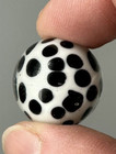22mm Dalmatian Polka Dot Handmade Spotted Spot Art Glass Black white Marble 7 8 