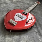 Electric Bass Guitar Red Solid Body Basswood Body Heart-shaped In Stock