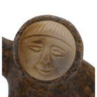 Eskimo Inuit Stone Carving Sculpture Of Spearfisherman Damaged - See Notes Pics