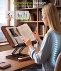 Book Stand For Reading  360   Rotating Hands Free Holder With Walnut
