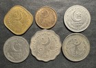 Pakistan Coin Lot Of 6 Different Pice Rupee Moon Stars World Foreign 