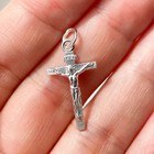 Real Solid 925 Sterling Silver Mens Cross Jesus Piece Crucifix Pendant