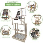 4 Layers Large Bird Playground 32  H Pet Parrot Playstand Gym Perch Wood Play   