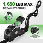 Rhino Usa Retractable Ratchet Straps  4-pack  - 1 Inch X 10 Feet  1 650lb Break