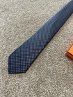 Herm  s Men s Faconnee H Tie 100  Silk Blue Full Packaging