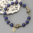 Lapis Lazuli Stone Beads Rosary Bracelet Catholic Miraculous Wrist Jewelry
