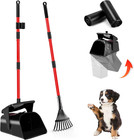Pooper Scooper Swivel Bin And Rake With 60 Waste Bags  Heavy Duty Dog Poop Scoop
