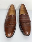 Vtg Johnston Murphy Aristocraft Leather Shoes Loafers Wingtip Brown Men   s Sz 11b