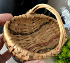 Vtg Mini 6  Splint Buttocks Gathering Egg Basket Primitive Appalachian Split Oak