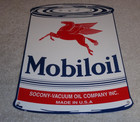 Vintage Mobil Mobiloil Quart Oil Can  pegasus 11  Porcelain Metal Gasoline Sign 