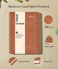 Dotted Spiral Journal Notebook A5 Hardcover Bullet Grid Paper Brown Case