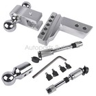 2  Receiver 4  Drop Rise Adjustable Towing Hitch Tri-ball Mount Trailer 12500 Lb