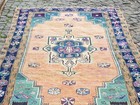 Persian Area Rug   9 5 X 5 Ft Hand Knotted Vintage Colorful Rug   Blue