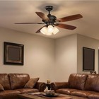Hampton Bay 52  Led Ceiling Fan Bronze 5 Reversible Blades Remote Light Kit