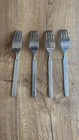 Lot Of 4 Vintage Hammered Gorham Casablanca Stainless Salad Forks Very Good