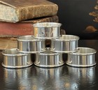 Set Six Alvin  gorham   s17 Sterling Silver Napkin Rings American Mcm 1 9    Rare