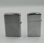 Vintage Uss Dixie Ad-14 Zippo Lighters Pair Slim   Regular Navy 40 Years 1980