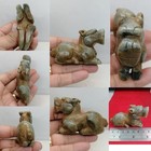 Tibetan Old Carved Jade Stone Animal Statue Figurine