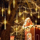288 Led Lights Meteor Shower Rain Xmas Snowfall Tree String Light Garden Party