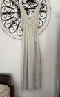 Vtg 70s Christian Dior Lingerie Ivory Lace Silk Nightgown Slip Womens Small
