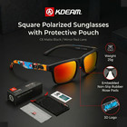 Kdeam Square Polarized Sunglasses Men Women Sports Outdoor Uv400 Mirrored Lens