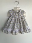Vintage White Floral Baby Dress With Yellow Flowers Size 6-9 Months