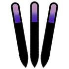 Mont Bleu Rainbow Glass Nail File In Black Pouch - Set Of 3  Pink Purple