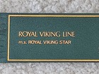 Vintage 1970 s Royal Viking Line Gold Stamped Green Leather Bookmark W  Fringe