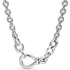 Necklace Chain 925 Sterling Silver Chunky Infinity Knot Women Free Shipping