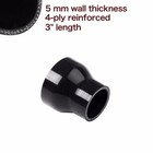 Black 2 5 -3  Straight Reducer Silicone Turbo Hose Coupler 63-76mm 2x T Clamps