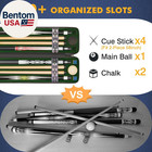 Pool Cue Case  Hard Shell Pool Stick Case 4x4 With 10 Padded Slots  Heavy-duty B