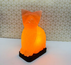 Natural Himalayan Pink Salt Cat Shape Lamp  Dimmer Switch Ionizer Lamp  8 Inch