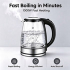 2l Glass Electric Kettle Blue Led Tea Coffee Boil-dry Protection Home Office