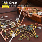 100 250 G Vintage Antique Assorted Mixed Color Metal Key Charms For Jewelry Maki