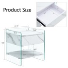 Bedside Table With Drawers  Mdf Sticker Top  Transparent Tempered Glass Sides