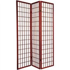 3 Panel Wood Oriental Shoji Screen Room Divider In Cherry Finish