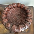 Vintage Rare Japanese Ikebana Basket 13 Inch Handwoven Bamboo Flower Lobbed Mcm