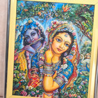 Vintage Radhe Krishna Framed  Print Picture Hindu Devotional Spiritual Wall Art