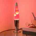 Rose Gold Lava Motion Volcano Lamp  Pink Wax In Pink Liquid  Chrome Metal Base