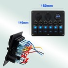 12v-24v Waterproof Rocker Switch Panel Digital Voltmeter Usb Cigarette Breaker