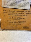 Vintage Monroe Wisconsin Dr  F  E  Williams Optometrist Ink Blotter