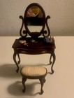 Dollhouse Miniature Vintage Bespaq Vanity Table With Mirror   Drawers 1 12 Scale