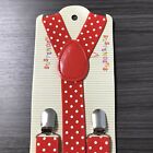 Red Polka Dot Clip-on Suspender For Kid s Toddlers Boys Girls Infant  usa 
